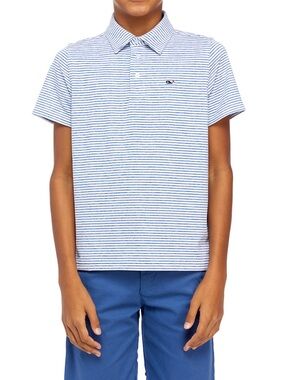 Vineyard Vines Boys' Thin Blue & White Stripe Polo